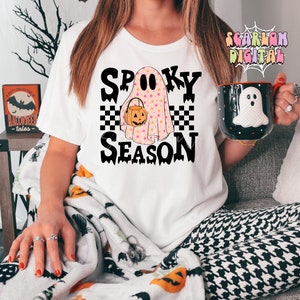 Spooky Season PNG-Halloween Sublimation Digital Design Download-cute ghost png, little girl png, spooky girl png, trendy png, pumpkin png bild 4