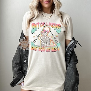 Bit of a Mess But Doin My Best PNG-Skeleton Sublimation Digital Design Download-skull png, rainbow png, adult humor png, funny png, colorful imagen 3