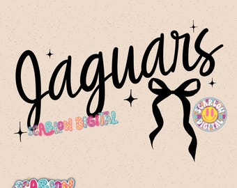 Jaguars PNG Digital Design, jaguars bow png, single color png, football season png, coquette png, back to school png, school spirit png