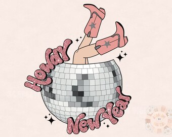 Howdy New Year PNG-Disco Sublimation Digital Design Download-western png, western New Years png, country disco png, howdy sublimation design