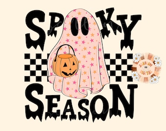 Spooky Season PNG-Halloween Sublimation Digital Design Download-cute ghost png, little girl png, spooky girl png, trendy png, pumpkin png
