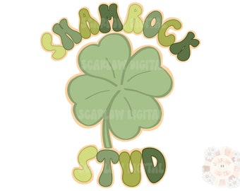 Shamrock Stud PNG-Saint Patrick’s Day Sublimation Digital Design Download-clover png, leprechaun png, rainbow png, st Patty’s day png