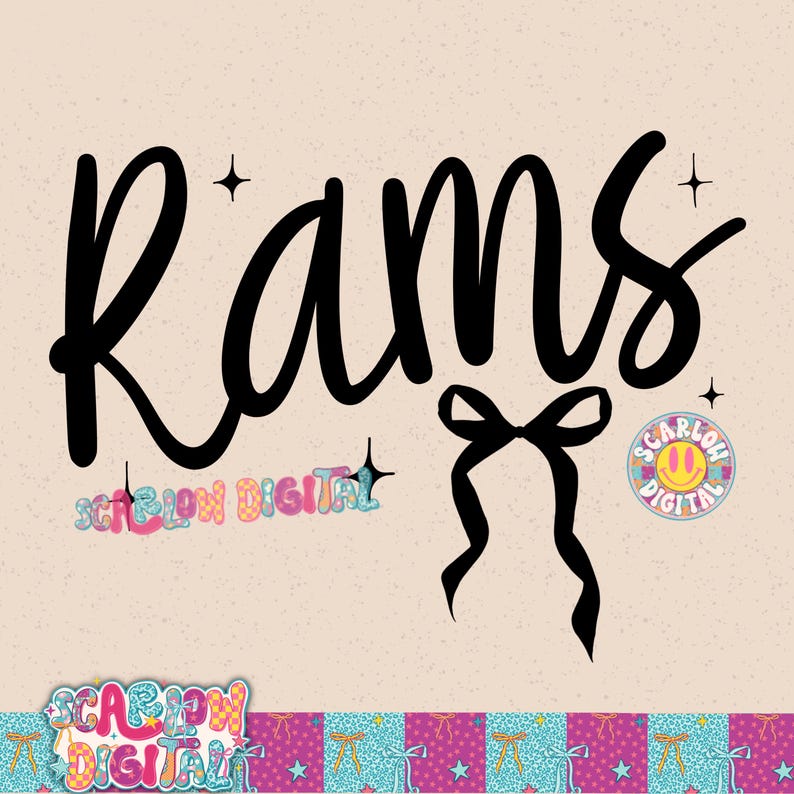 Rams PNG Digital Design, Rams Bow Png, Single Color Png, Football ...