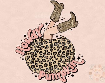 Howdy Pumpkin PNG-Fall Sublimation Digital Design Download-western fall png, western Halloween png, country pumpkins png, howdy sublimation