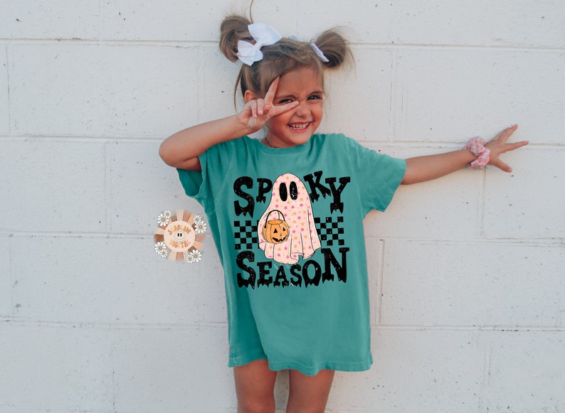 Spooky Season PNG-Halloween Sublimation Digital Design Download-cute ghost png, little girl png, spooky girl png, trendy png, pumpkin png bild 3