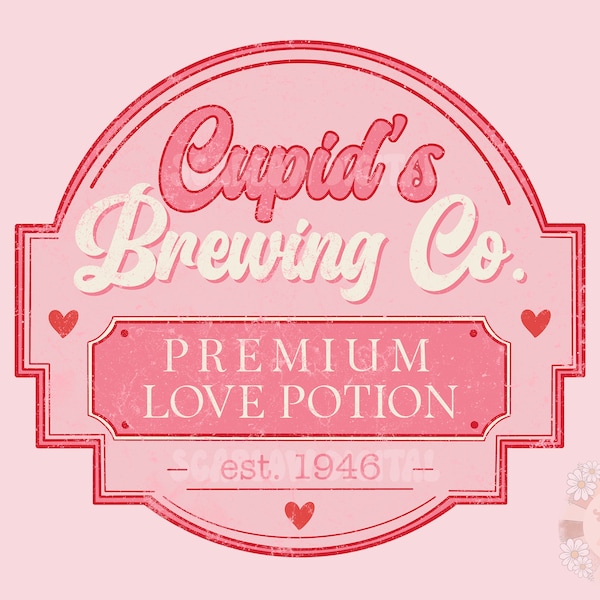 Cupid’s Brewing Company PNG-Valentine’s Day Sublimation Digital Design Download-boho vday png, love sublimation, png for women, girly png