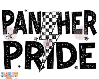 Panther Pride PNG Digital Design Download, go Panthers png, retro mascot png, school spirit png, team spirit png, school png, team name png