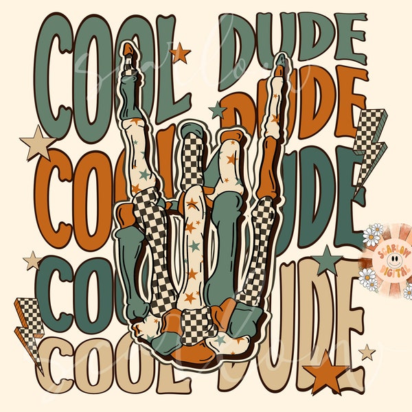 Cool Dude PNG-Rocker Sublimation Digital Design Download-boy png, png for boys, edgy png, grunge png, skeleton png, vintage png, retro png