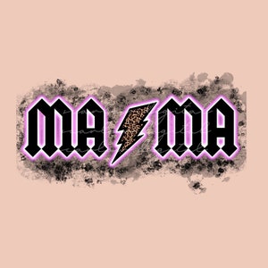 Mama PNG sublimation design download, country mama png, rock mama design for sublimation, purple lightening strike png design download