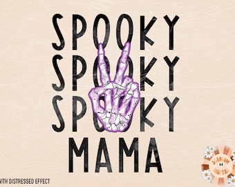 Spooky Mama PNG-Halloween Sublimation Design-Halloween mama png, mama sublimation, spooky season png, punk rock Halloween png designs