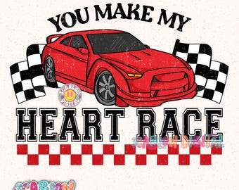 You Make My Heart Race Boy's Valentine's Day PNG Digital Design