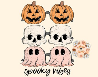 Spooky Vibes PNG-Halloween Sublimation Digital Design Download-halloween sunglasses png, sunnies png, pumpkin png, skull png, ghost png