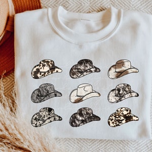 Cowhide Cowboy Hats PNG tshirt design for Sublimation, cowhide mama png, Howdy y’all png design, png for girls, western png sublimation bild 1