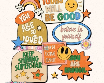 Today Will Be Good PNG Digital Design, 70s vibe png, trendy png, mental health png, positivity png, happiness png, png for women, retro png