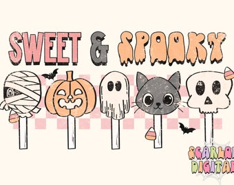 Sweet and Spooky PNG-Halloween Sublimation Digital Design Download-kids halloween png, ghost suckers png, pumpkin png, mummy png, skull png