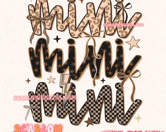 Leopard Rocker Mini PNG Digital Design, checkered kids png, retro girl png, png for kids, grunge girl png, edgy kids png, trendy girl design