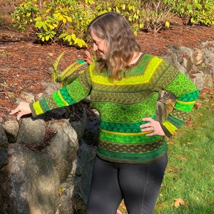 Knitting Pattern - Natures Dream Sweater | Colorwork Knit from the Top Down with Raglan Sleeves