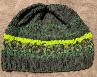 Knitting Pattern - Natures Dream Sock Hat | Colorwork Hat made with Fingering Weight Sock Yarn