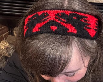 Knitting Pattern - Dragon Headband| Easy Color work Headband