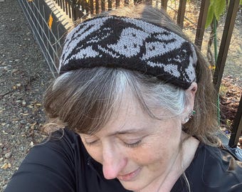 Knitting Pattern - Raven Headband| Easy Color work Headband