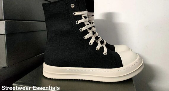 Rick Owens Canvas Ramones Sneakers 