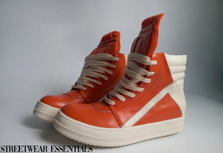 Orange Rick Owens Geobasket Sneakers