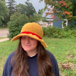 Anime Luffy Hat Cosplay Accessory Hat, Luffy Straw Hat, Homemade Crochet