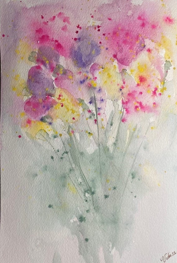 Abstract Tulips original watercolor