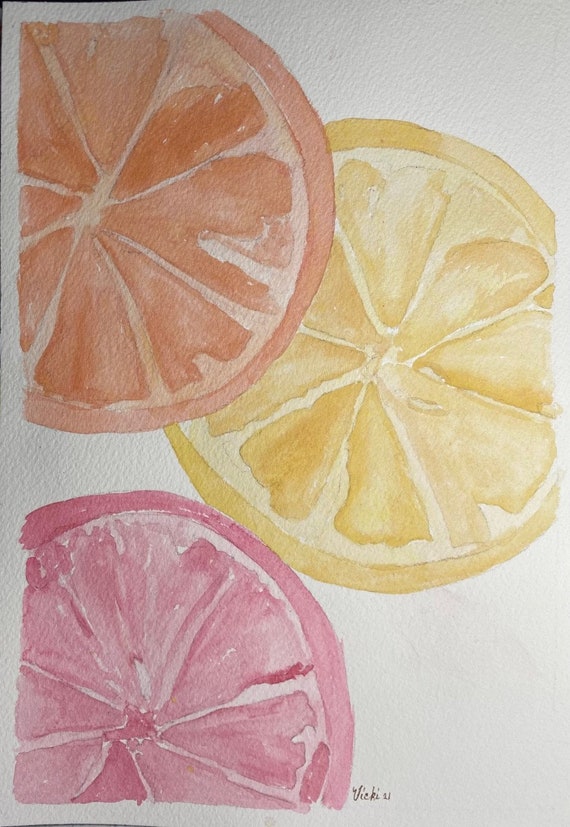 Citrus Slices original watercolor