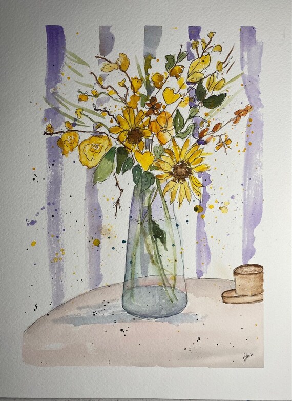 Yellow Bouquet original watercolor