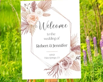Welcome Wedding Sign, Wedding Welcome Sign, Editable Wedding Sign, Boho Wedding Sign, Printable DIY Wedding Sign, Minimalistic Chic Sign