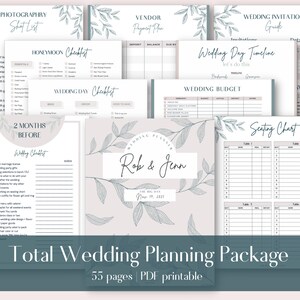 Hochzeitsplaner druckbar, personalisierbar, Hochzeitsplaner, Hochzeitsbudget, Hochzeitsplaner, Geschenk zur Verlobung