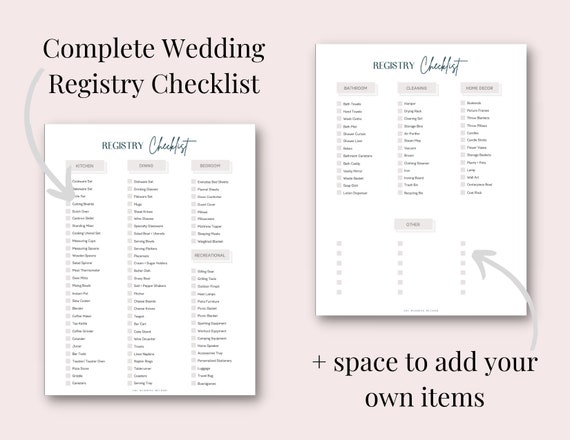 Wedding Registry Checklist