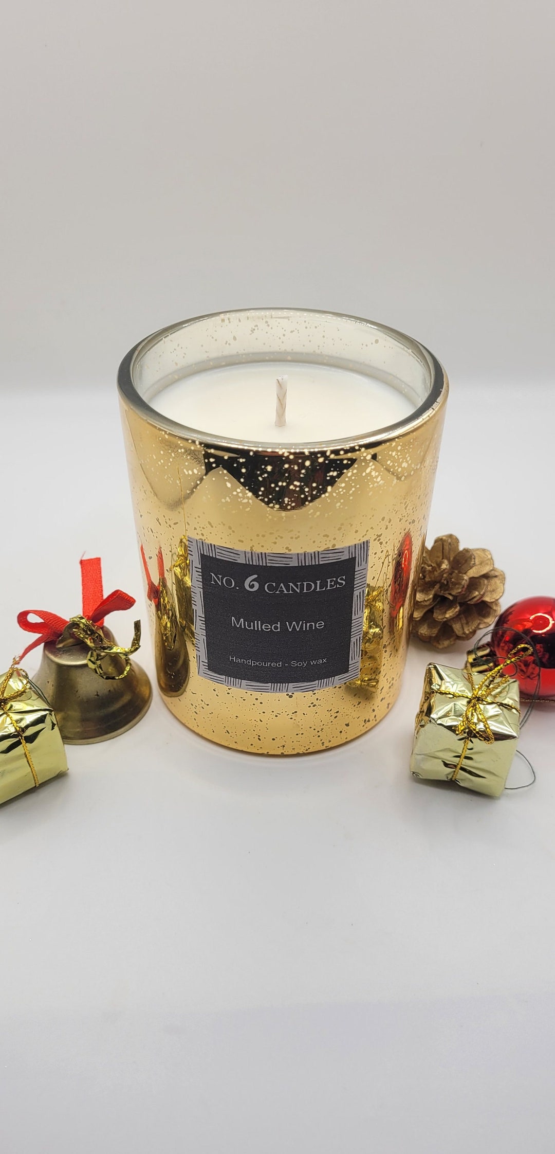 Mulled Wine Candle Gold Christmas Candles Christmas Gift for Etsy UK