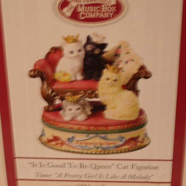 San Francisco Music Box "It is Good to be Queen" Cats