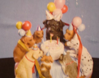 San Francisco Music Box "Badenhop Dog With Birthday Cake"