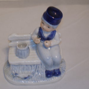 Delft Figurine- Boy Fishing