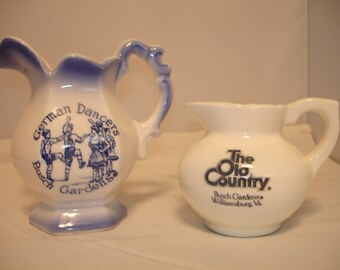 Busch Gardens Williamsburg VA vintage set of 2 pitchers