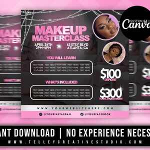 Makeup Deals Flyer, DIY Flyer Template Design, Make up Sale Flyer, Makeup  Artists Discount Flyer, Premade Makeup Pricelist Beauty Lash Flyer 