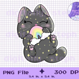 Rainbow Cat PNG | Chat PNG | Fierté PNG | Kawaii Cat Digital Télécharger | Mignon Rainbow Cat png pour sublimation | Cat Imprimer