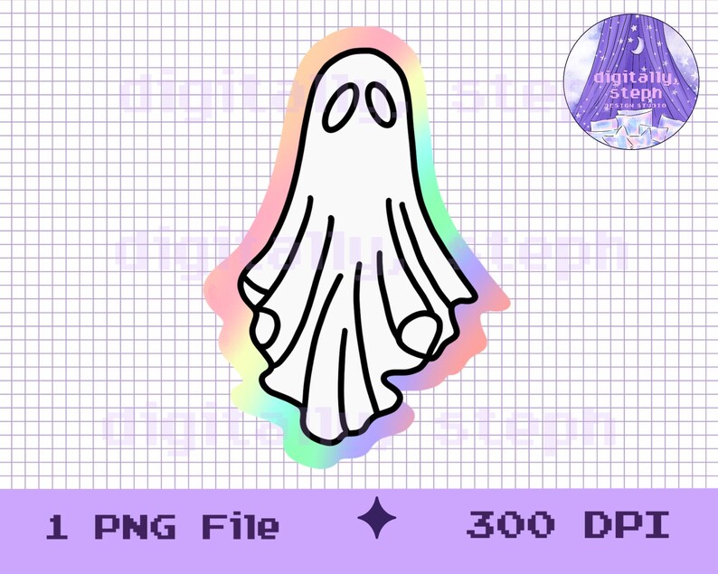 Cute Ghost Png, Pastel Ghost Clip Art, Neon Pastel Ghost, Pastel Goth