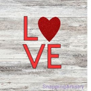 LOVE SVG, Love with heart Svg, Valentine Svg, heart Svg, Cricut, Silhouette, cut file, digital download