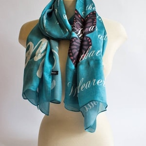 Mother&#39;s Day Gift from Daughter, Christian Bible Verse Silk Scarf Gift, Baptism Gift from Godmother, Adult Baptism Gift, Edgar Allen Poe