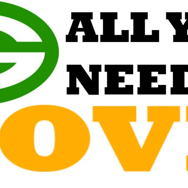 All You Need is Love SVG | Green Bay Football Svg |  Packers Svg | Green Bay Love Svg | Svg, Dxf, Png | Silhouette| Cricut | Cameo