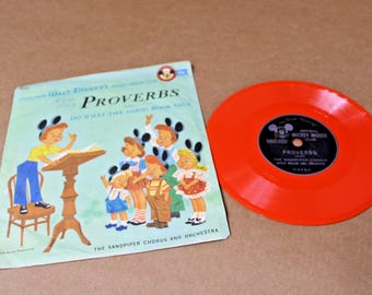 VTG Disney Mickey Mouse Club, Proverbs and Do What the Good Book Says 45 RPM