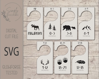 Archivo cortado con láser de Digital Glowforge / Separadores de ropa para guardería de bebés con temática de aventuras / Idea de regalo para baby shower de recién nacidos / Organización de armarios