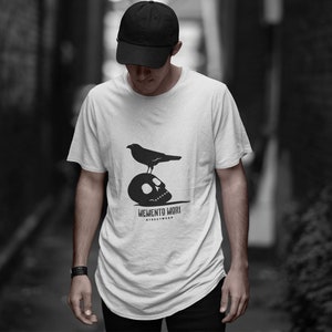 Crow On Skull | Skull Gift | Gothic Crow | Memento Mori Streetwear | Men and Women Unisex T-Shirt