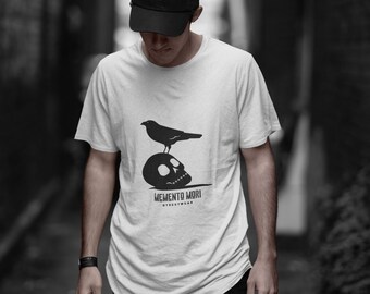 Crow On Skull | Skull Gift | Gothic Crow | Memento Mori Streetwear | Men and Women Unisex T-Shirt