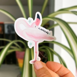 Pink Flamingo 3” Vinyl Sticker | Water Bottle, Laptop Bird Decal | Waterproof Die Cut Stickers