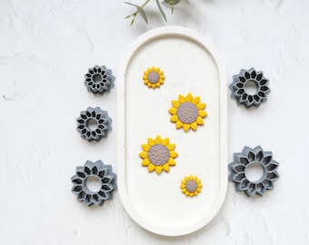 Sunflower clay cutter, Flower Clay earring Cutter, Sunflower cutter, Polymer clay jewelry cutter, Earring making tool, Clay tool